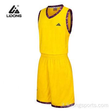 Set di uniforme da basket della scuola all&#39;ingrosso maglie di pallacanestro